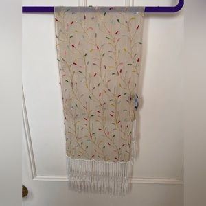 Silk chiffon Emporio Armani beaded scarf.